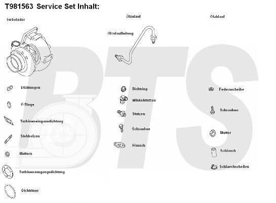 BTS TURBO Kompressor,ülelaadimine T981563